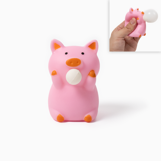 Red Bubble-blowing Piggy Squishy